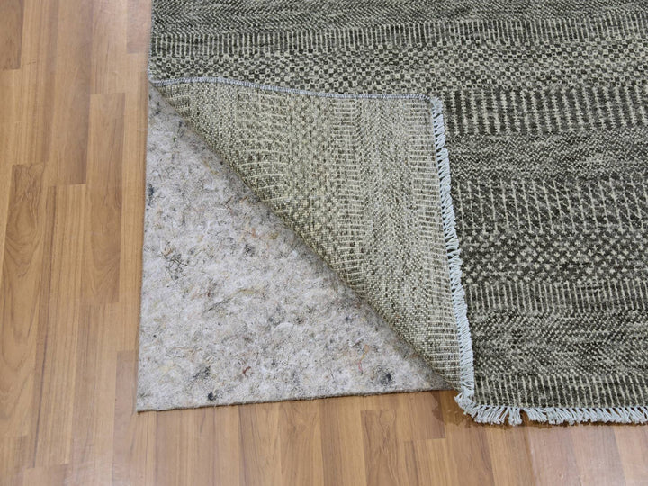 4'0" x 6'6" New Hand Knotted Grey Wool Rectangle Oriental Rug - MOA10279597
