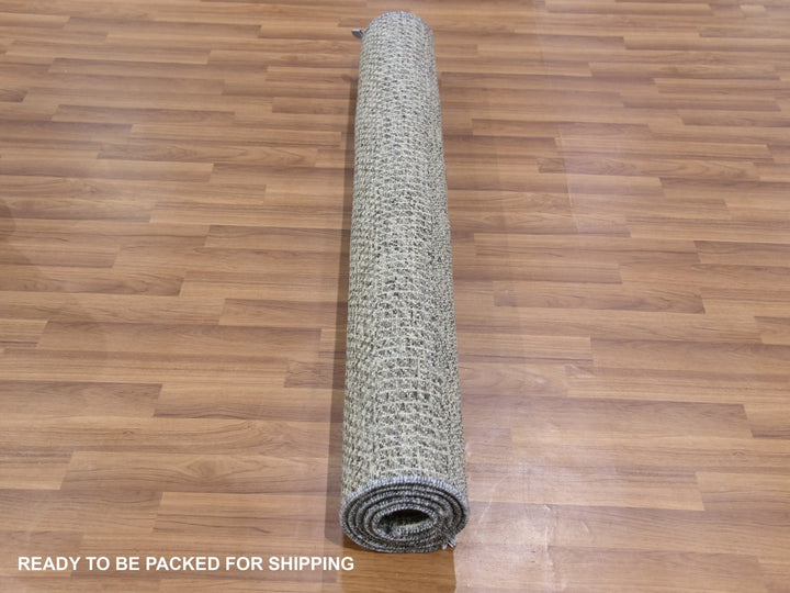 4'0" x 6'6" New Hand Knotted Grey Wool Rectangle Oriental Rug - MOA10279597