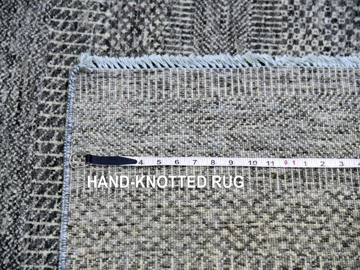 4'0" x 6'6" New Hand Knotted Grey Wool Rectangle Oriental Rug - MOA10279597
