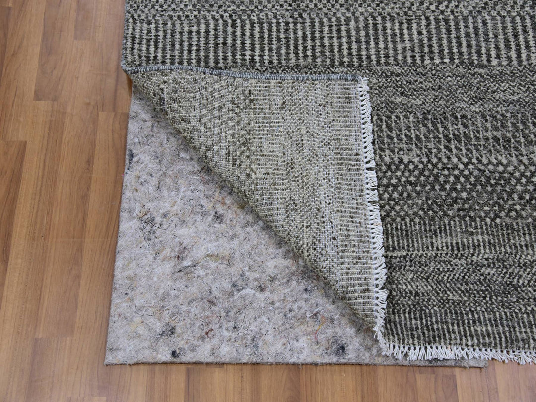 3'1" x 5'0" New Hand Knotted Grey Wool Rectangle Oriental Rug - MOA10279604