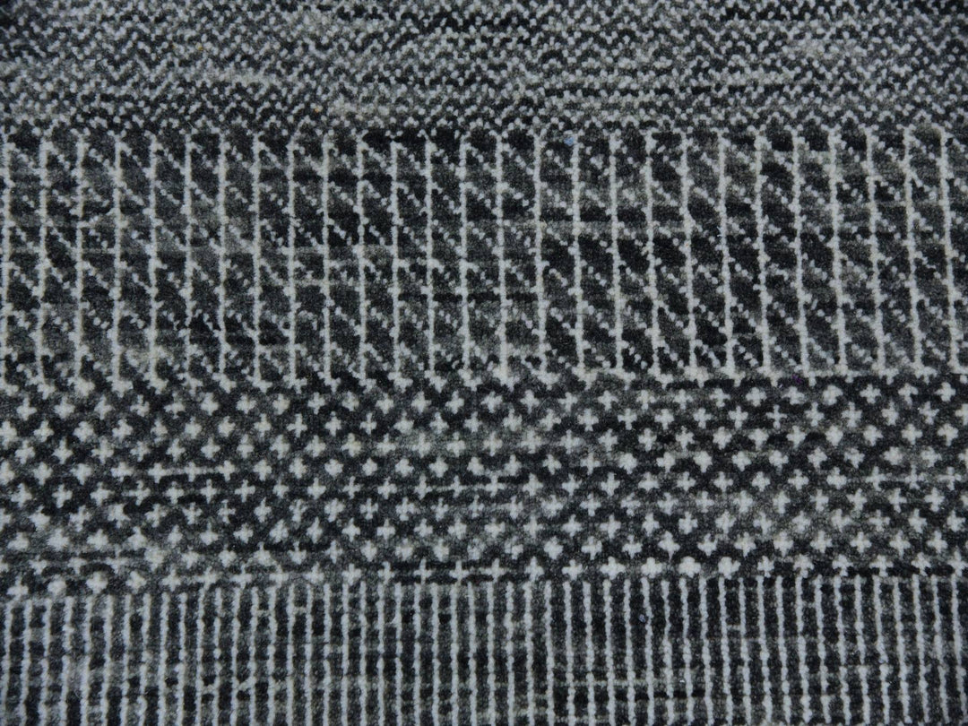 8'11" x 12'0" New Hand Knotted Grey Wool Rectangle Oriental Rug - MOA10279611