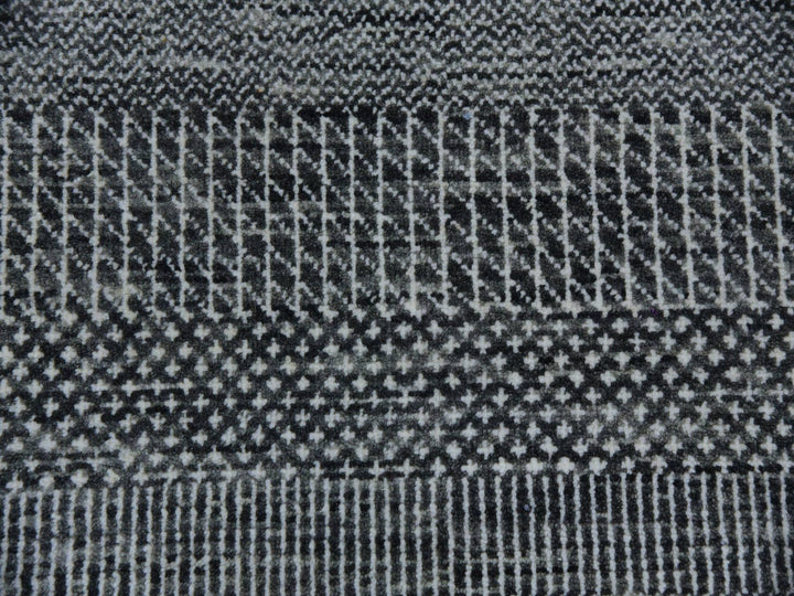 8'11" x 12'0" New Hand Knotted Grey Wool Rectangle Oriental Rug - MOA10279611