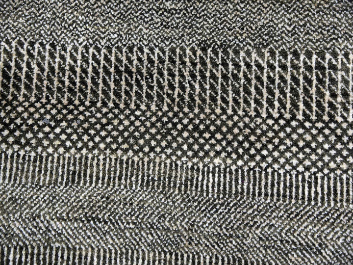 8'1" x 10'3" New Hand Knotted Grey Wool & Silk Rectangle Oriental Rug - MOA10279614