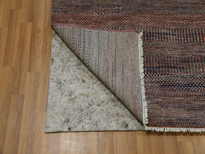 8'1" x 10'2" New Hand Knotted Grey Wool & Silk Rectangle Oriental Rug - MOA10279617