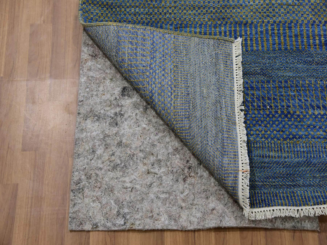 2'5" x 20'0" New Hand Knotted Blue Wool Runner Oriental Rug - MOA10279618