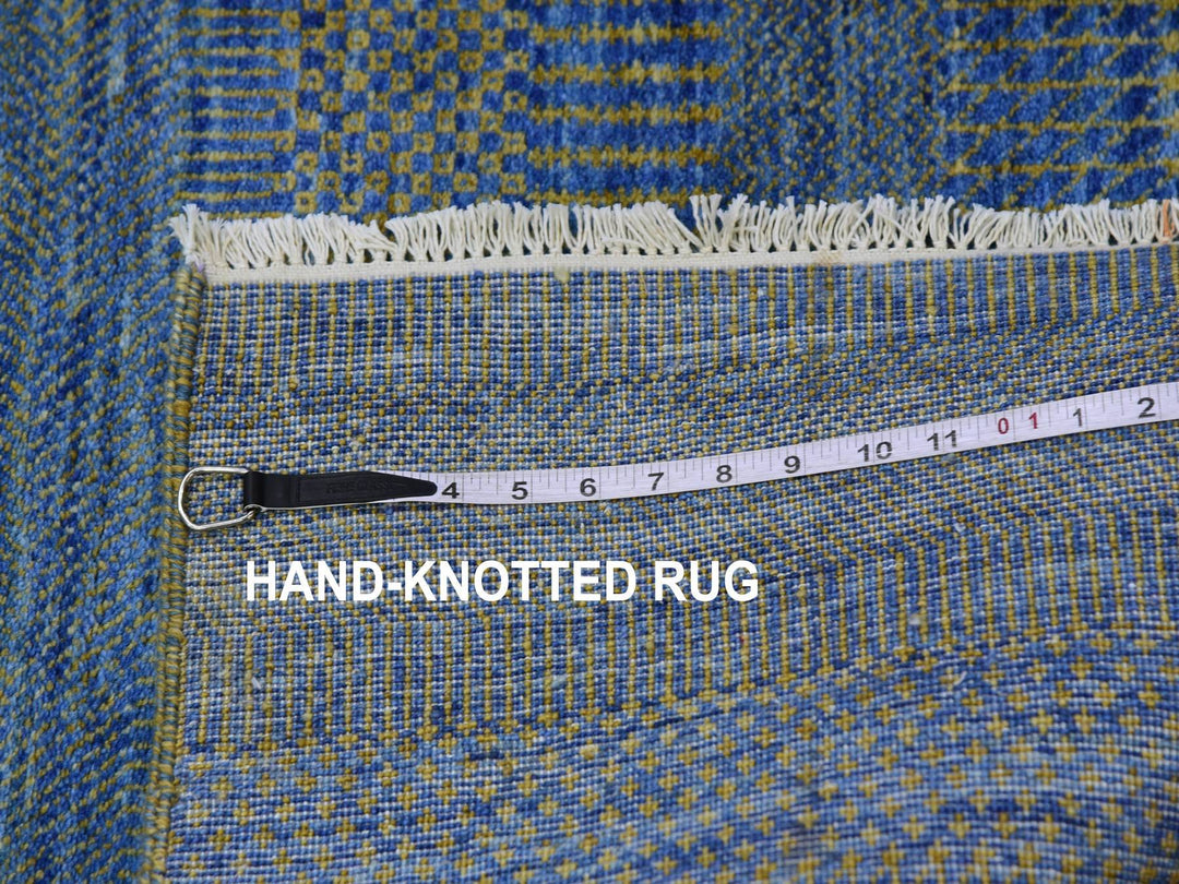 2'5" x 20'0" New Hand Knotted Blue Wool Runner Oriental Rug - MOA10279618