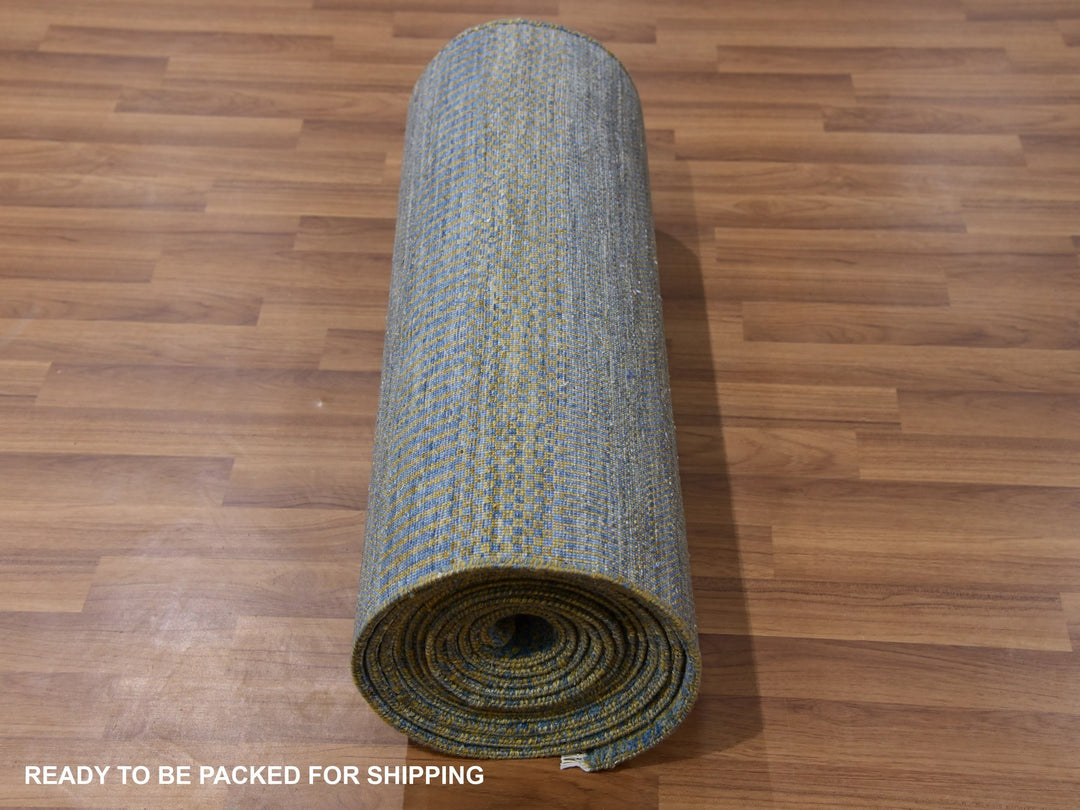 2'6" x 20'0" New Hand Knotted Blue Wool Runner Oriental Rug - MOA10279622