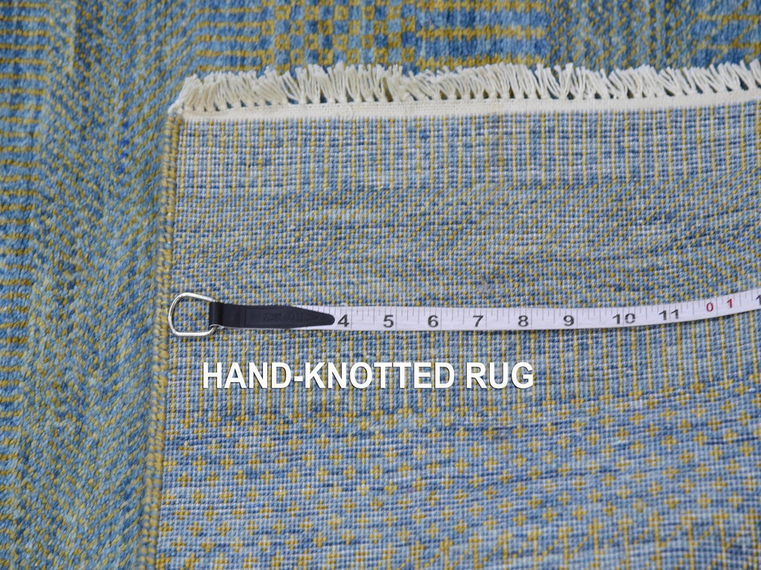 2'6" x 20'0" New Hand Knotted Blue Wool Runner Oriental Rug - MOA10279622