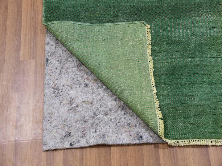 2'9" x 10'0" New Hand Knotted Blue Wool & Silk Runner Oriental Rug - MOA10279625
