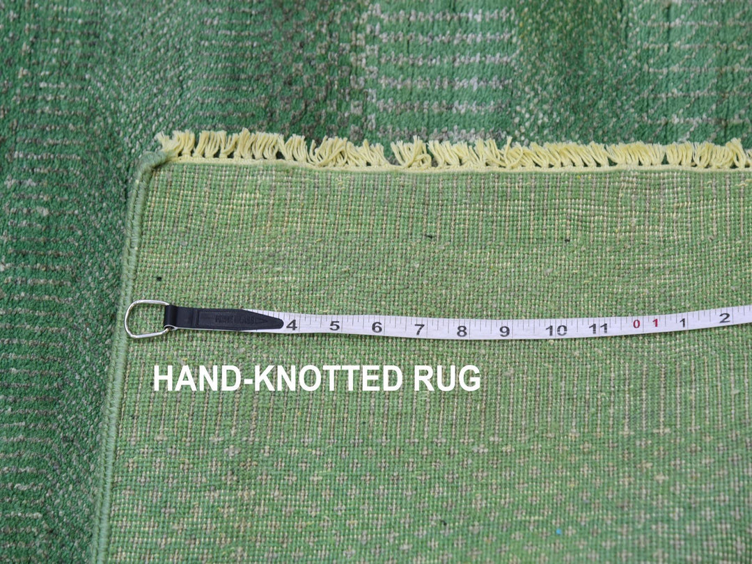 2'9" x 10'0" New Hand Knotted Blue Wool & Silk Runner Oriental Rug - MOA10279625