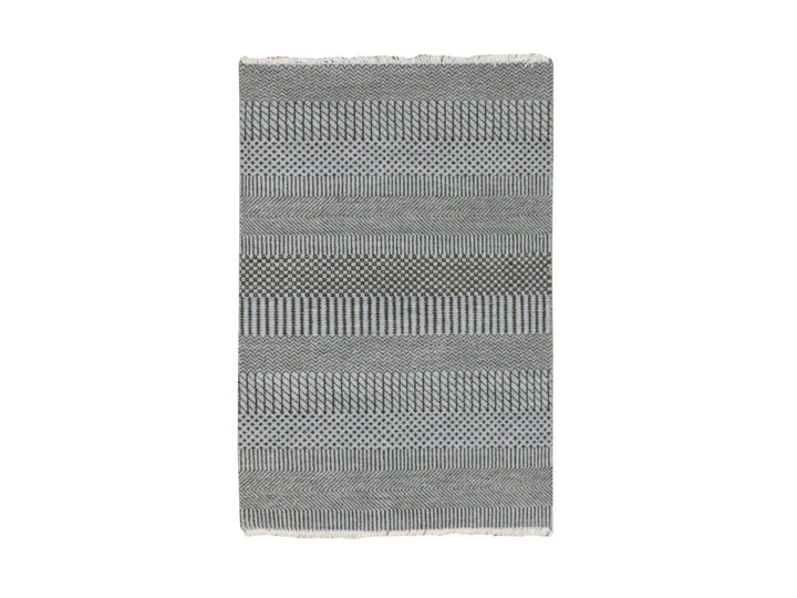 2'2" x 3'3" New Hand Knotted Grey Wool Rectangle Oriental Rug - MOA10279638