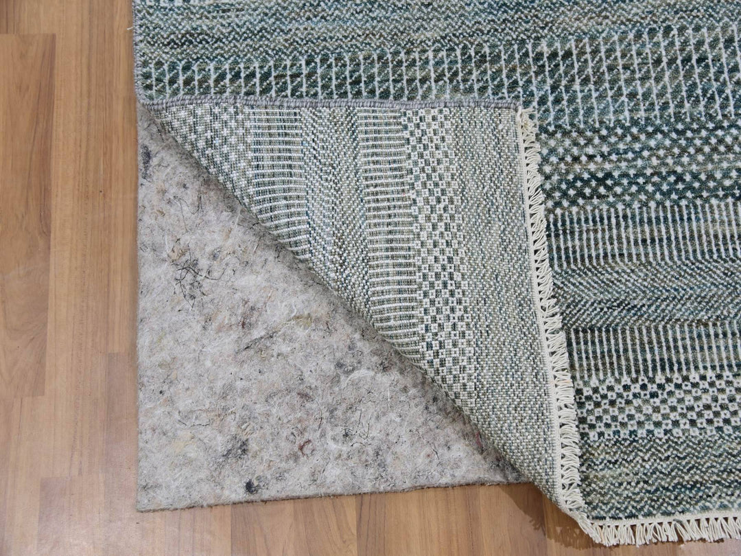 3'0" x 5'2" New Hand Knotted Blue Wool & Silk Rectangle Oriental Rug - MOA10279643