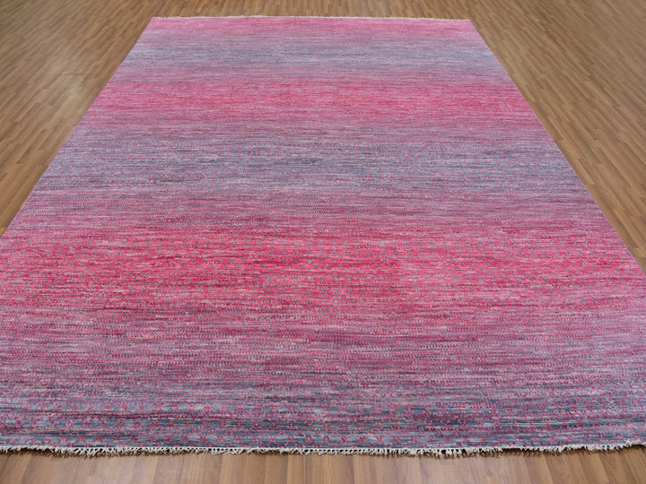 9'4" x 12'2" New Hand Knotted Red Wool Rectangle Oriental Rug - MOA10279645