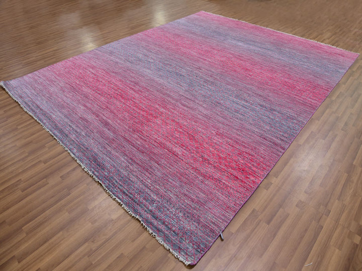 9'4" x 12'2" New Hand Knotted Red Wool Rectangle Oriental Rug - MOA10279645