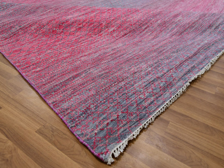 9'4" x 12'2" New Hand Knotted Red Wool Rectangle Oriental Rug - MOA10279645