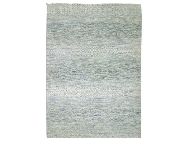 10'0" x 14'1" New Hand Knotted Grey Wool Rectangle Oriental Rug - MOA10279647
