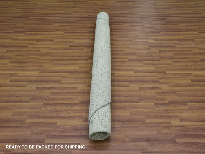 6'0" x 6'0" New Hand Knotted Grey Wool Round Oriental Rug - MOA10279654