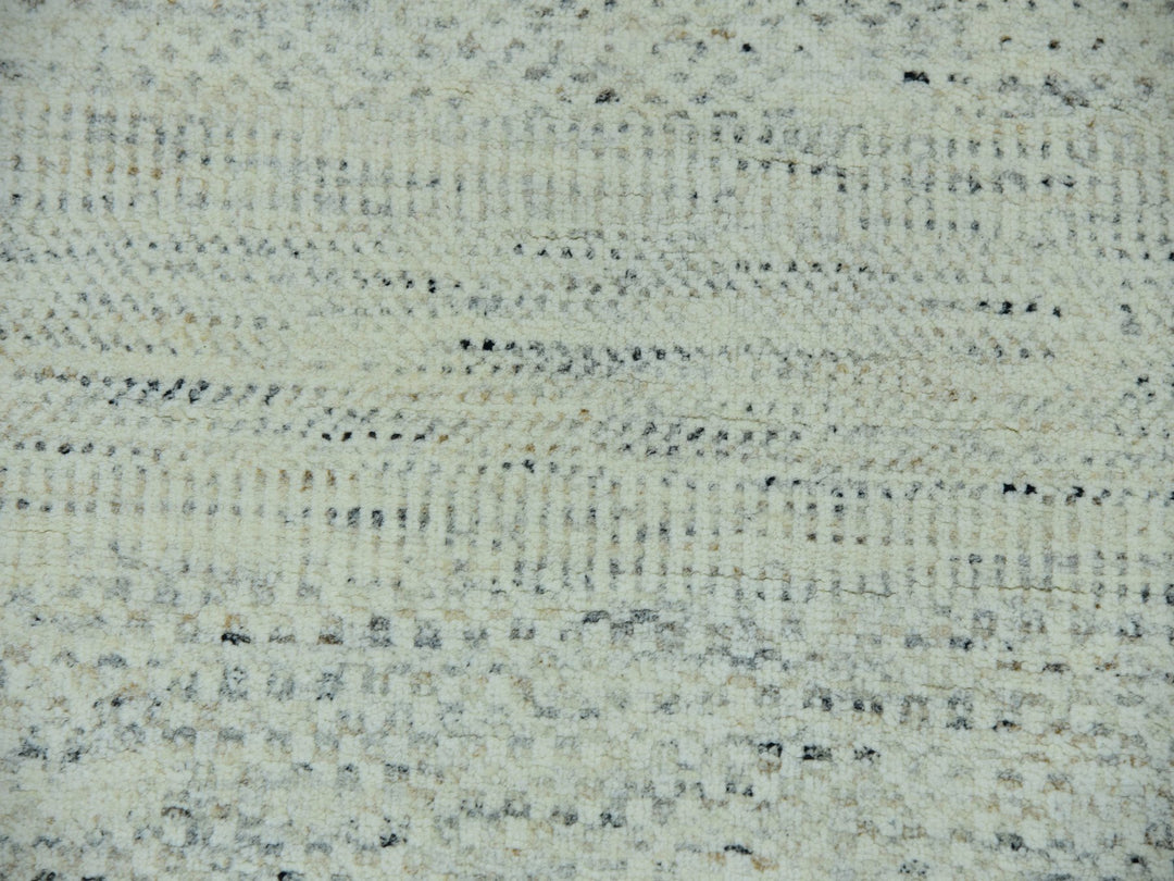 8'0" x 8'0" New Hand Knotted Grey Wool Round Oriental Rug - MOA10279655