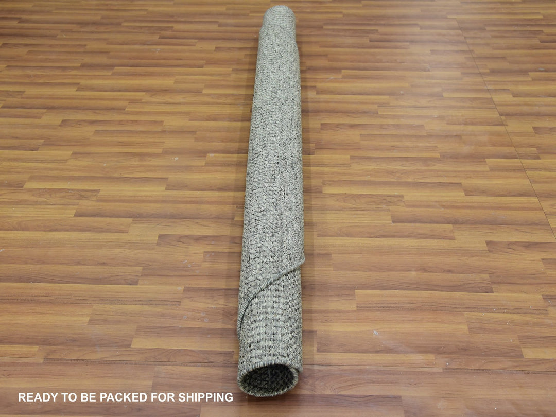 6'0" x 6'0" New Hand Knotted Grey Wool Round Oriental Rug - MOA10279657