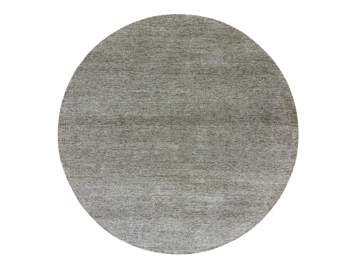 10'0" x 10'0" New Hand Knotted Grey Wool Round Oriental Rug - MOA10279659