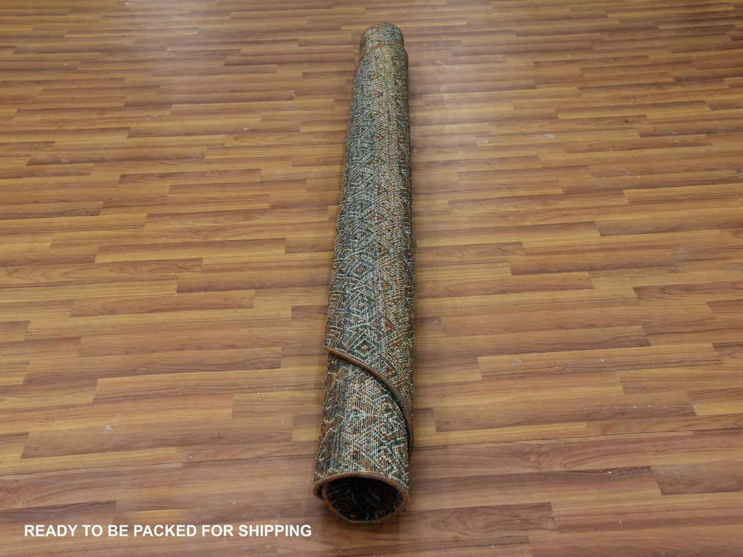 5'11" x 6'0" New Hand Knotted Brown Wool Round Oriental Rug - MOA10279660