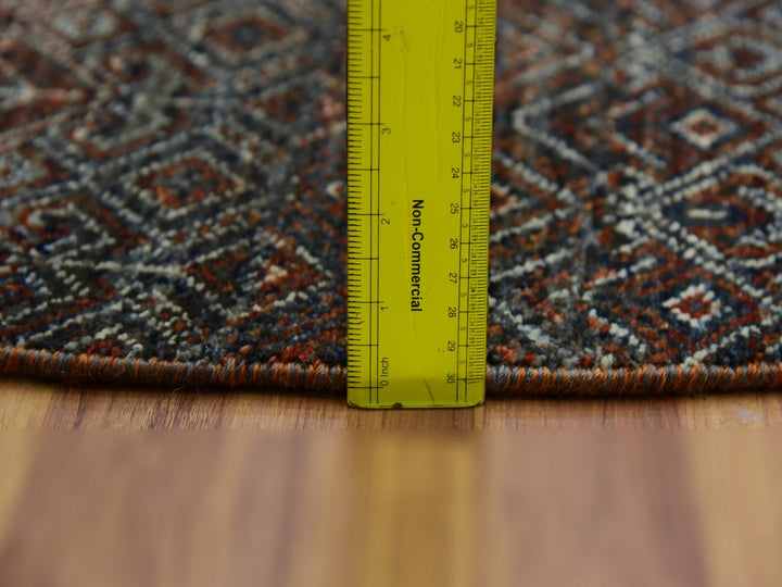 5'11" x 6'0" New Hand Knotted Brown Wool Round Oriental Rug - MOA10279660