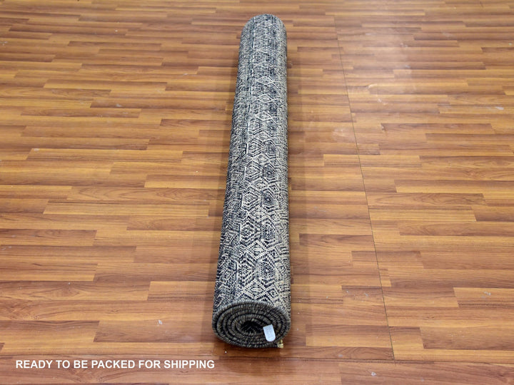 5'0" x 7'1" New Hand Knotted Grey Wool Rectangle Oriental Rug - MOA10279664