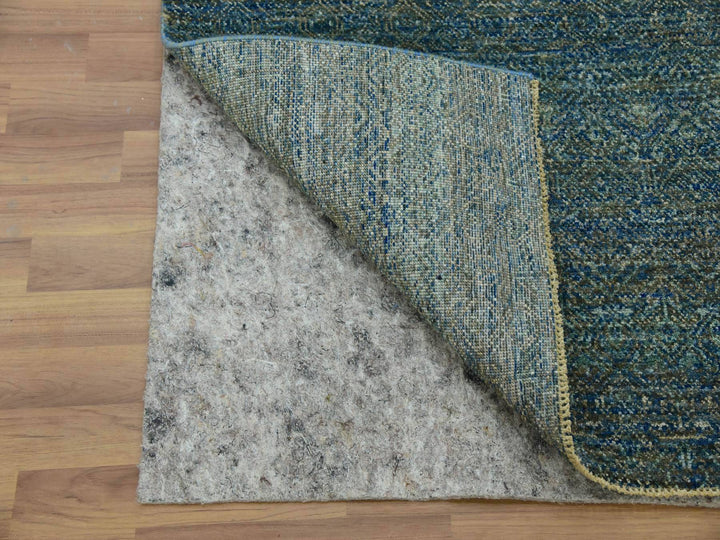 2'6" x 10'1" New Hand Knotted Green Wool Runner Oriental Rug - MOA10279671