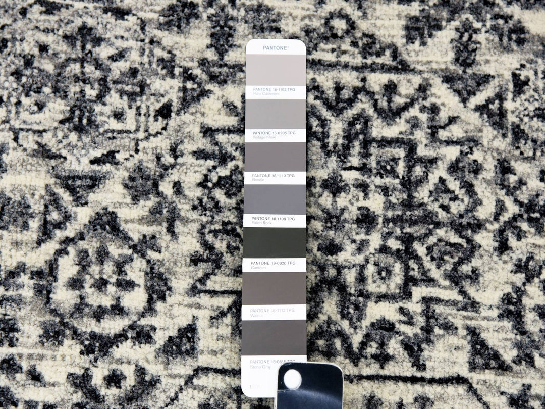 9'1" x 12'0" New Hand Knotted Ivory Wool Rectangle Oriental Rug - MOA10279679