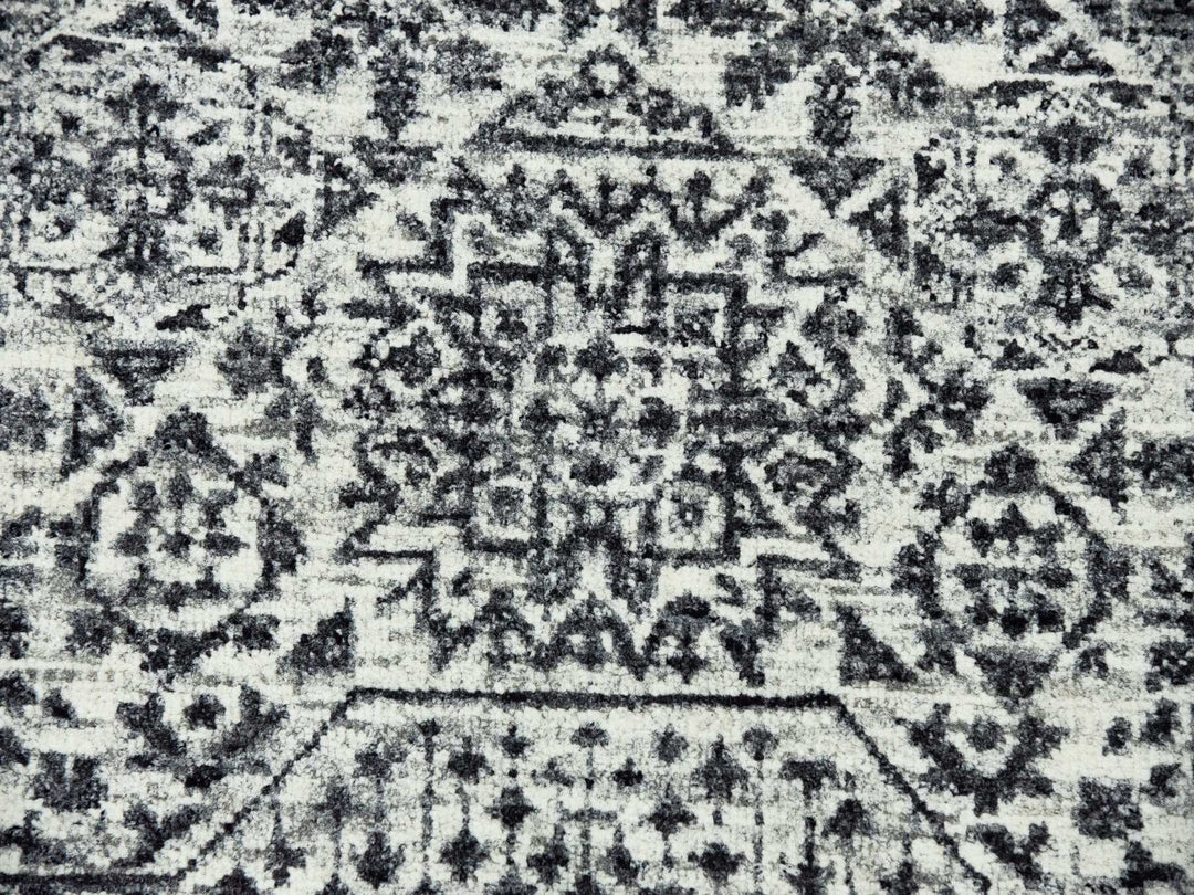 9'1" x 12'0" New Hand Knotted Ivory Wool Rectangle Oriental Rug - MOA10279679