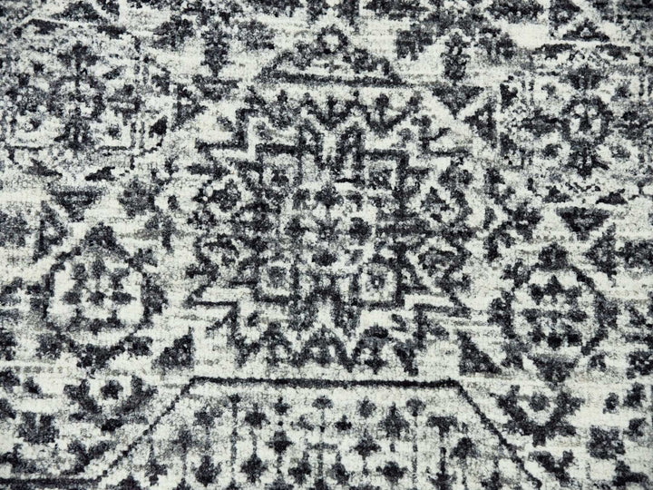 9'1" x 12'0" New Hand Knotted Ivory Wool Rectangle Oriental Rug - MOA10279679