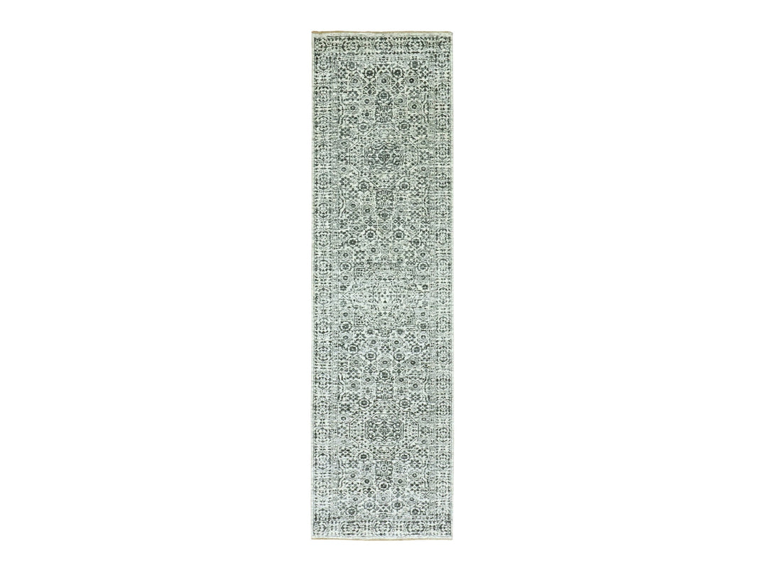 2'8" x 10'0" New Hand Knotted Ivory Wool Runner Oriental Rug - MOA10279683