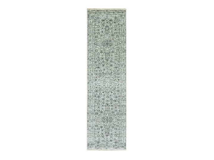 2'8" x 10'0" New Hand Knotted Ivory Wool Runner Oriental Rug - MOA10279683