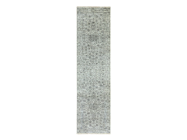 2'8" x 10'0" New Hand Knotted Ivory Wool Runner Oriental Rug - MOA10279684