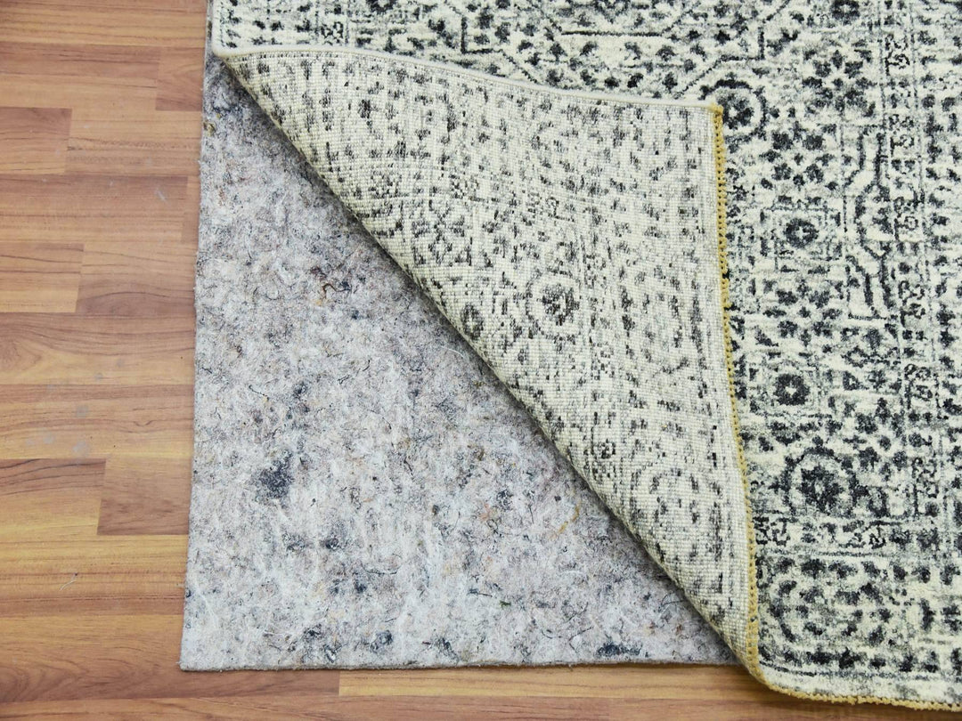 2'8" x 10'0" New Hand Knotted Ivory Wool Runner Oriental Rug - MOA10279685