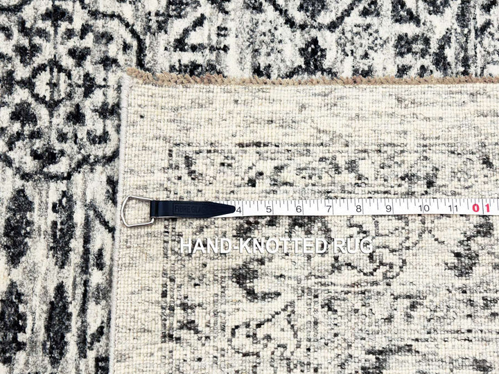 2'8" x 10'0" New Hand Knotted Ivory Wool Runner Oriental Rug - MOA10279685