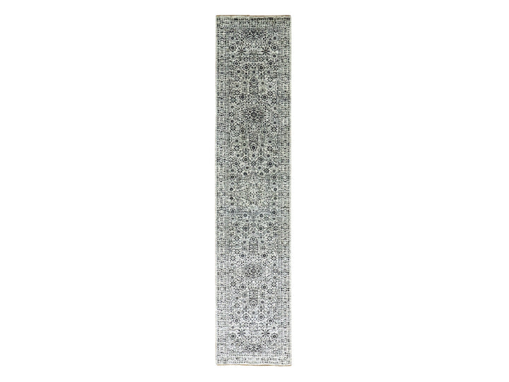 2'7" x 12'0" New Hand Knotted Ivory Wool Runner Oriental Rug - MOA10279687