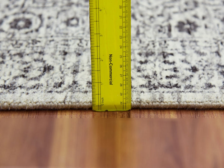 2'7" x 12'0" New Hand Knotted Ivory Wool Runner Oriental Rug - MOA10279687