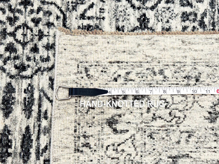 2'7" x 12'0" New Hand Knotted Ivory Wool Runner Oriental Rug - MOA10279687