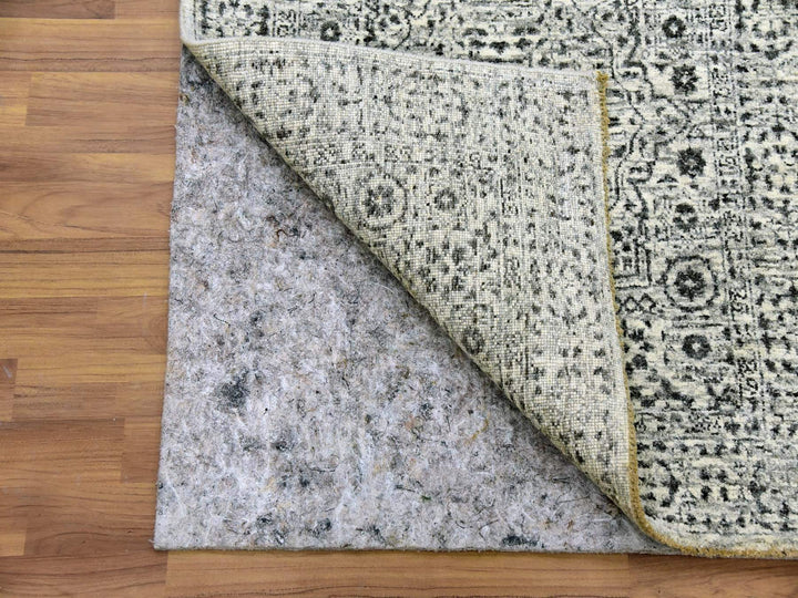 2'7" x 14'1" New Hand Knotted Ivory Wool Runner Oriental Rug - MOA10279688