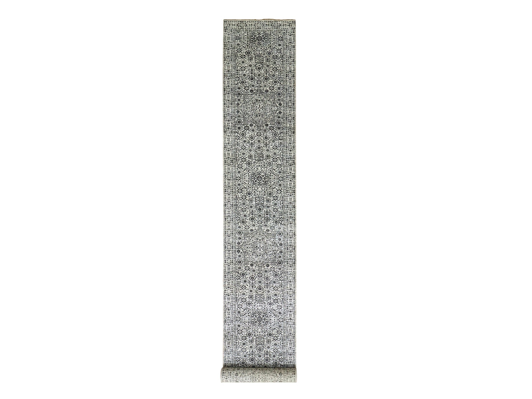 2'10" x 18'0" New Hand Knotted Ivory Wool Runner Oriental Rug - MOA10279689