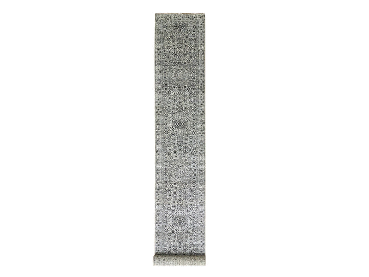 2'10" x 18'0" New Hand Knotted Ivory Wool Runner Oriental Rug - MOA10279689