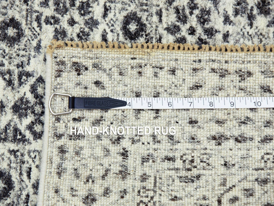 2'10" x 18'0" New Hand Knotted Ivory Wool Runner Oriental Rug - MOA10279689