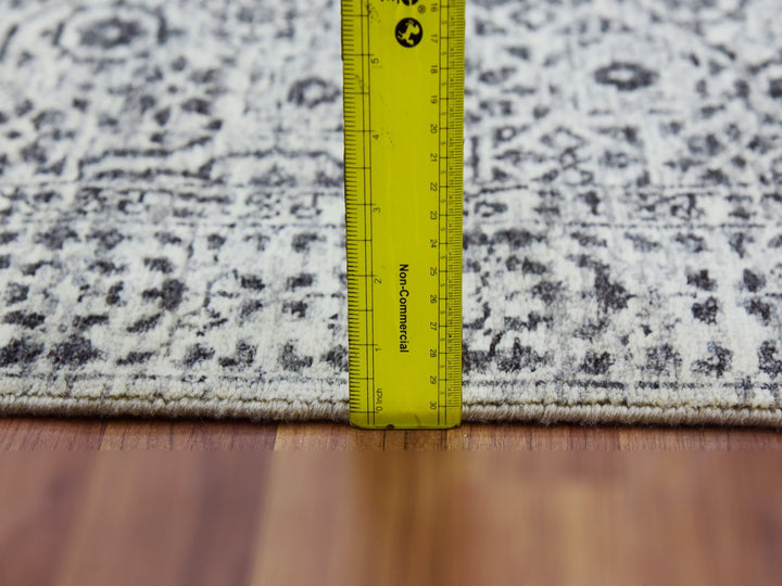 2'10" x 21'10" New Hand Knotted Ivory Wool Runner Oriental Rug - MOA10279690