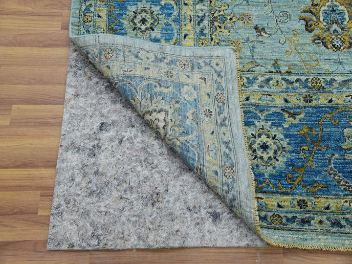 9'0" x 12'3" New Hand Knotted Blue Wool Rectangle Oriental Rug - MOA10279691
