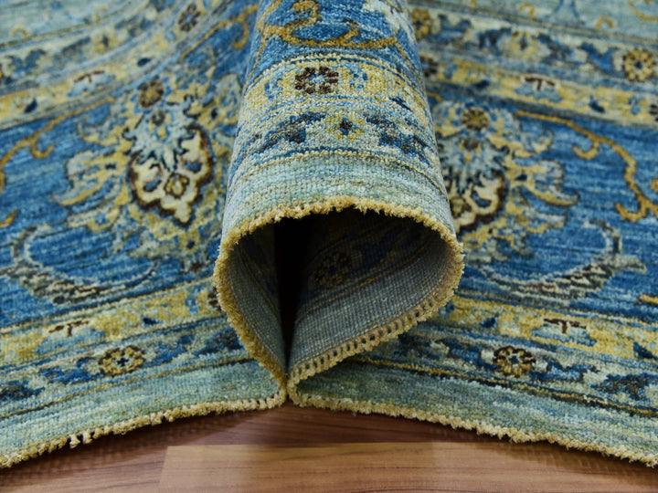 9'0" x 12'3" New Hand Knotted Blue Wool Rectangle Oriental Rug - MOA10279691