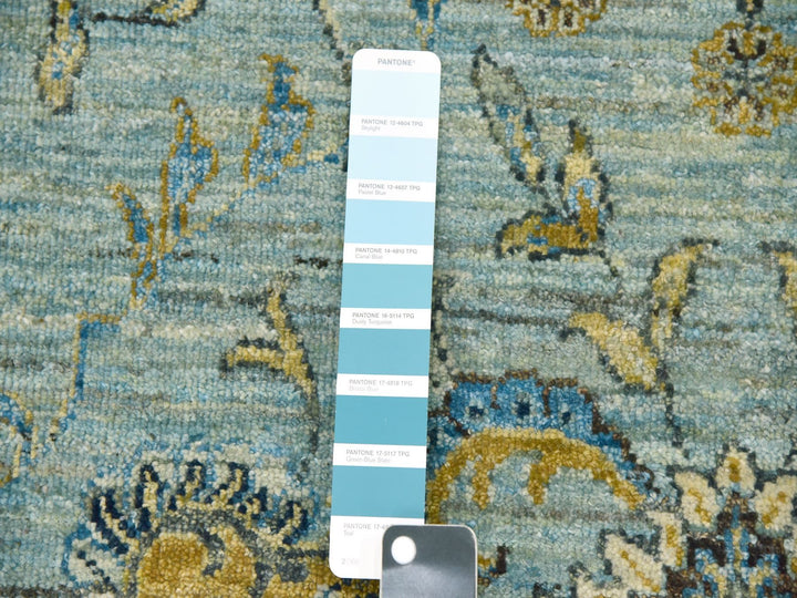 9'0" x 12'3" New Hand Knotted Blue Wool Rectangle Oriental Rug - MOA10279691