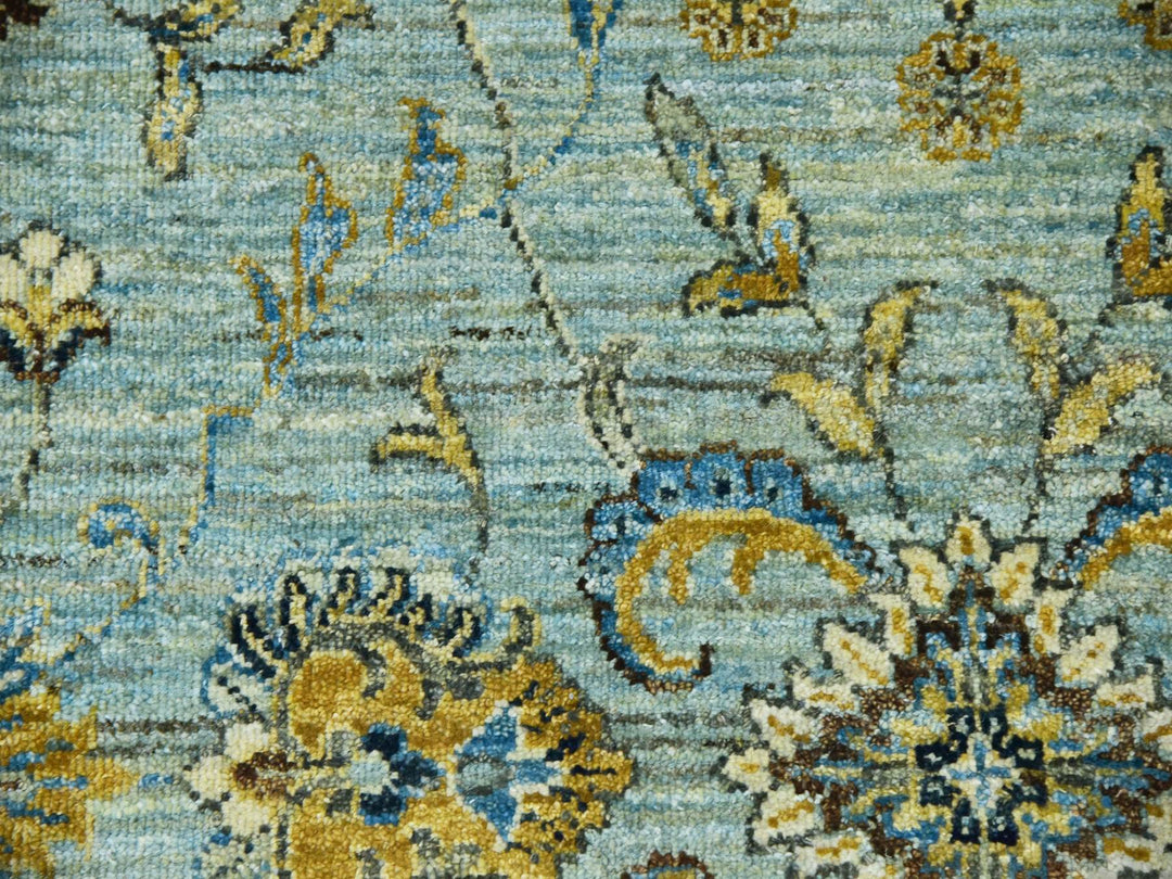9'0" x 12'3" New Hand Knotted Blue Wool Rectangle Oriental Rug - MOA10279691