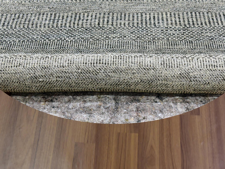 6'0" x 6'0" New Hand Knotted Grey Wool Round Oriental Rug - MOA10279695