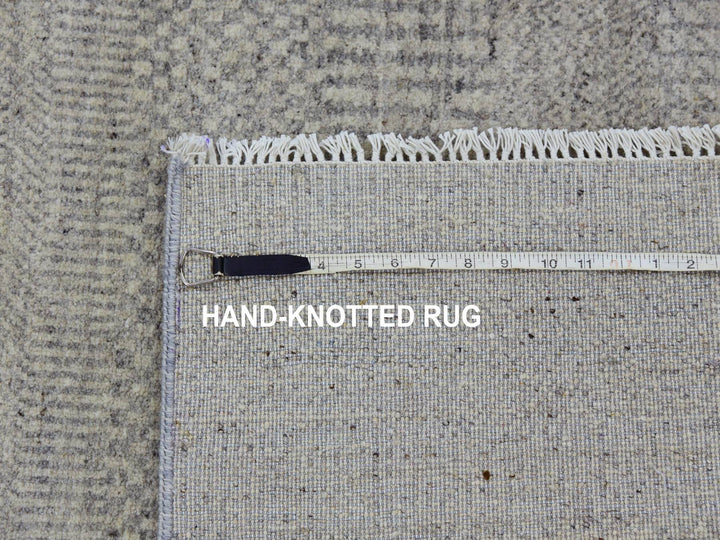 5'11" x 6'0" New Hand Knotted Grey Wool Square Oriental Rug - MOA10279715